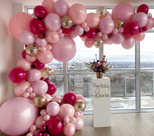 Load image into Gallery viewer, Red and Pink Balloons Double Stuffed Pearl Balloon Garland Rose Pink Balloon Arch Burgundy Fuschia Magenta Balloon Set For Birthday Bridal Shower Engagement Valentine Proposal Party Decorations