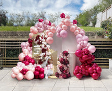 Load image into Gallery viewer, Red and Pink Balloons Double Stuffed Pearl Balloon Garland Rose Pink Balloon Arch Burgundy Fuschia Magenta Balloon Set For Birthday Bridal Shower Engagement Valentine Proposal Party Decorations