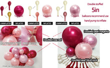 Load image into Gallery viewer, Red and Pink Balloons Double Stuffed Pearl Balloon Garland Rose Pink Balloon Arch Burgundy Fuschia Magenta Balloon Set For Birthday Bridal Shower Engagement Valentine Proposal Party Decorations