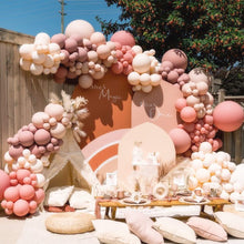 Load image into Gallery viewer, Dusty Rose Pink Balloon Arch Kit Nude Blush Gold Double Stuffed Balloon Garland