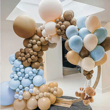 Load image into Gallery viewer, Blush Coffee Brown Blue Balloon Garland Double Stuffed Balloon Arch Kit