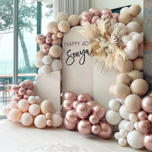 Load image into Gallery viewer, Blush Brown Balloon Garland Nude Rose Gold Double Stuffed Matte Apricot Balloon Arch kit
