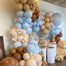 Load image into Gallery viewer, Blush Coffee Brown Blue Balloon Garland Double Stuffed Balloon Arch Kit