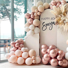 Load image into Gallery viewer, Blush Brown Balloon Garland Nude Rose Gold Double Stuffed Matte Apricot Balloon Arch kit