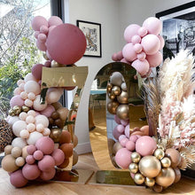Load image into Gallery viewer, Blush Pink Balloon Arch Kit Double Stuffed Dusty Rose Iovry Brown Balloon Garland