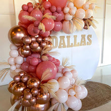 Load image into Gallery viewer, Blush Pink Balloon Arch Garland Double Stuffed Dusty Rose Champagne Gold Metallic Latex Balloons Kit