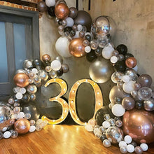 Load image into Gallery viewer, Silver White Black Balloon Arch Kit Peal Silver Rose Gold Metallic Balloon Garland
