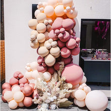 Load image into Gallery viewer, Dusty Rose Pink Balloon Arch Kit Nude Blush Gold Double Stuffed Balloon Garland