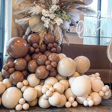 Load image into Gallery viewer, Brown Nude Balloons Garland Kit Double Stuffed Ivory Coffee Gold Metallic Balloons Arch kit