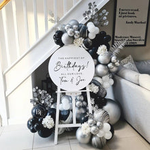 Load image into Gallery viewer, Black Silver Balloons Garland Foil Marble Balloon Arch Kit