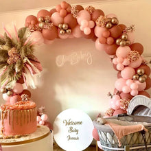 Load image into Gallery viewer, Dusty Rose Balloon Garland Kit Retro Pink Gold Chrome Balloon Arch
