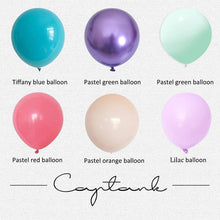 Load image into Gallery viewer, Purple Pink Balloon Garland Kit With Tiffany Blue Macaron Green Orange Balloon