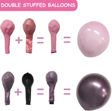Load image into Gallery viewer, Burgundy Pink Balloons Garland Kit Pink Rose Gold Metallic Double Stuffed Latex Balloons