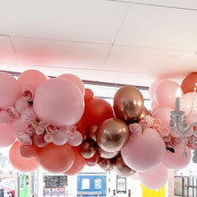 Load image into Gallery viewer, Dusty Rose Balloon Garland Kit Retro Pink Gold Chrome Balloon Arch
