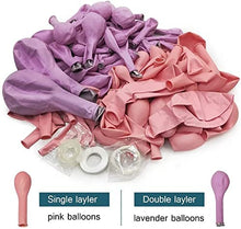 Load image into Gallery viewer, Pink Balloon Arch Kit Double Stuffed Lavender Balloon Garland