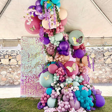 Load image into Gallery viewer, Purple Pink Balloon Garland Kit With Tiffany Blue Macaron Green Orange Balloon