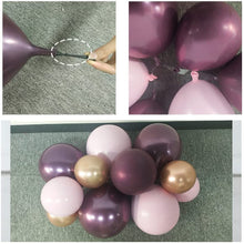 Load image into Gallery viewer, Burgundy Pink Balloons Garland Kit Pink Rose Gold Metallic Double Stuffed Latex Balloons