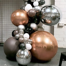 Load image into Gallery viewer, Silver White Black Balloon Arch Kit Peal Silver Rose Gold Metallic Balloon Garland