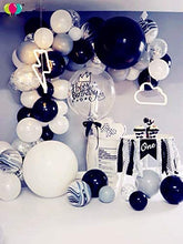 Load image into Gallery viewer, Pinbra Black White silver Balloon arch Garland Kit