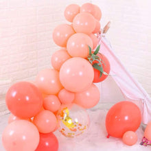 Load image into Gallery viewer, Coral Red Peach Gold Balloon Garland Arch Kit