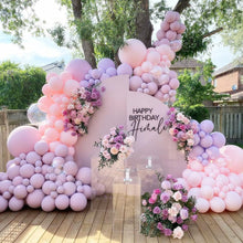 Load image into Gallery viewer, Pink Balloon Arch Kit Double Stuffed Lavender Balloon Garland