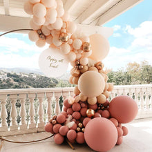 Load image into Gallery viewer, Dusty Rose Pink Balloon Arch Kit Nude Blush Gold Double Stuffed Balloon Garland