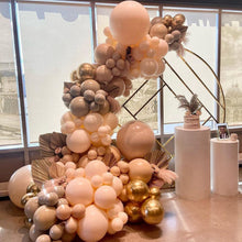 Load image into Gallery viewer, Nude Blush Balloon Garland Double Stuffed Ivory Apricot Gold Metallic Balloons Arch kit