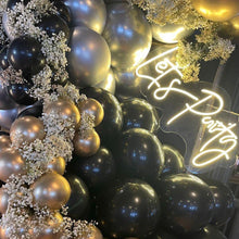 Load image into Gallery viewer, Silver White Black Balloon Arch Kit Peal Silver Rose Gold Metallic Balloon Garland