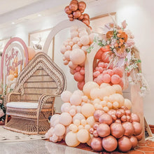 Load image into Gallery viewer, Blush Pink Balloon Arch Garland Double Stuffed Dusty Rose Champagne Gold Metallic Latex Balloons Kit