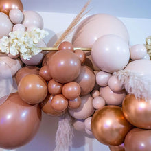 Load image into Gallery viewer, Brown Nude Balloons Garland Kit Double Stuffed Ivory Coffee Gold Metallic Balloons