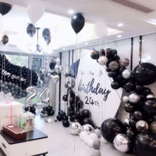 Load image into Gallery viewer, Black and Silver Balloons Garland Arch Kit