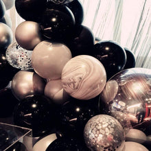 Load image into Gallery viewer, Pinbra Black White silver Balloon arch Garland Kit