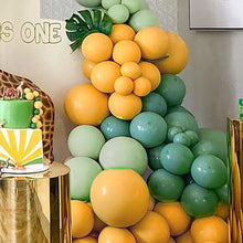 Load image into Gallery viewer, Yellow Balloons Garland Retro Green Olive Green And Metallic Gold Latex Balloons