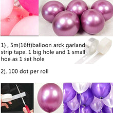 Load image into Gallery viewer, White Purple Metallic Balloons Garland Arch Kit