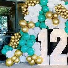 Load image into Gallery viewer, Tiffany Blue Balloon Garland Kit Pastel Turquoise Chrome Gold Latex Party Balloons Macaron White Teal Balloon Arch Kit