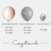 Load image into Gallery viewer, Captank Grey Ivory Silver Balloon Garland Kit