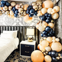 Load image into Gallery viewer, Ivory Gold Balloon Arch Blush Navy Blue Balloons Garland Kit