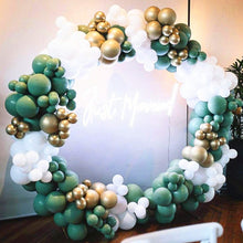 Load image into Gallery viewer, Sage Green White Gold Balloons Garland Kit