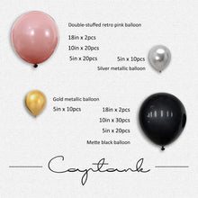 Load image into Gallery viewer, Black Pink silver gold Balloon Garland Kit