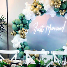 Load image into Gallery viewer, Sage Green White Gold Balloons Garland Kit