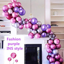 Load image into Gallery viewer, CAPTANK Purple Metallic Balloons Rose Red Balloons Arch Garland Kit