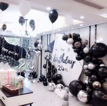 Load image into Gallery viewer, Black Silver Balloons Garland Foil Marble Balloon Arch Kit