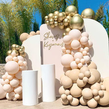 Load image into Gallery viewer, Nude Blush Balloon Garland Double Stuffed Ivory Apricot Gold Metallic Balloons Arch kit
