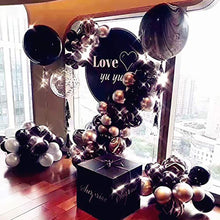 Load image into Gallery viewer, Black Silver Balloons Garland Foil Marble Balloon Arch Kit