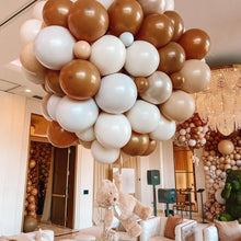 Load image into Gallery viewer, Brown Nude Balloons Garland Kit Double Stuffed Ivory Coffee Gold Metallic Balloons Arch kit