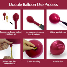 Load image into Gallery viewer, Red and Pink Balloons Double Stuffed Pearl Balloon Garland Rose Pink Balloon Arch Burgundy Fuschia Magenta Balloon Set For Birthday Bridal Shower Engagement Valentine Proposal Party Decorations
