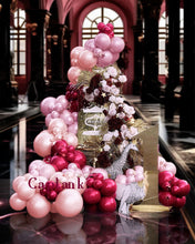 Load image into Gallery viewer, Red and Pink Balloons Double Stuffed Pearl Balloon Garland Rose Pink Balloon Arch Burgundy Fuschia Magenta Balloon Set For Birthday Bridal Shower Engagement Valentine Proposal Party Decorations
