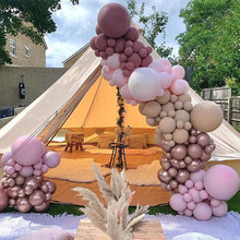 Load image into Gallery viewer, Blush Pink Balloon Arch Kit Double Stuffed Dusty Rose Iovry Brown Balloon Garland
