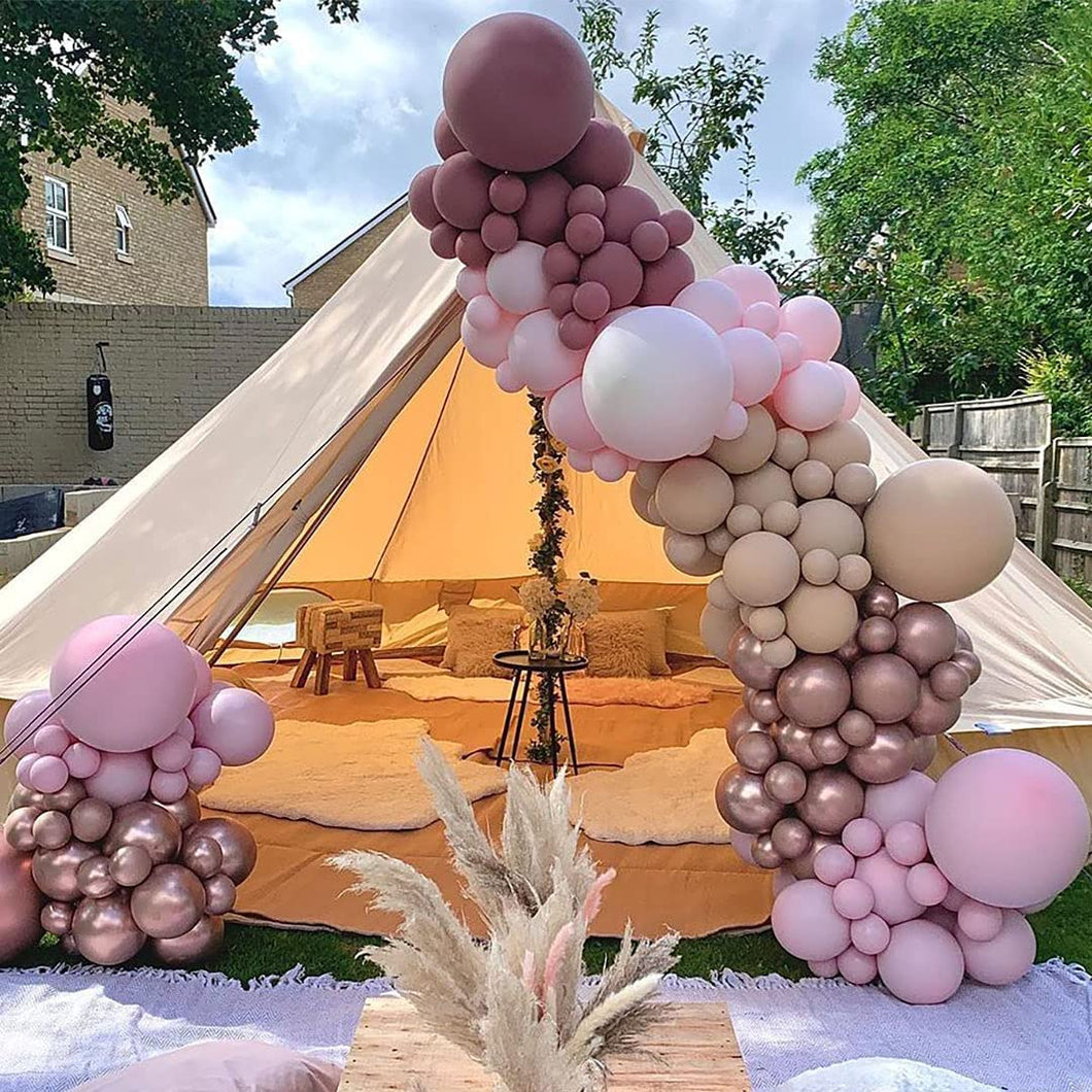 Blush Pink Balloon Arch Kit Double Stuffed Dusty Rose Iovry Brown Balloon Garland