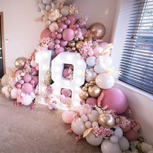 Load image into Gallery viewer, Blush Pink Balloon Arch Kit Double Stuffed Dusty Rose Iovry Brown Balloon Garland
